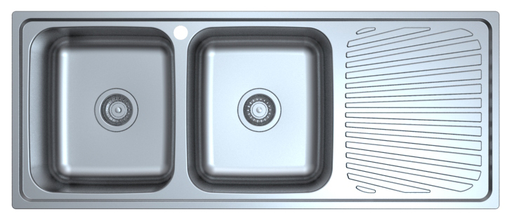 Otus Double Bowl & Single Drainer Sink Abovemount One Tap Hole Left Hand Bowl 1180 x 480 x178mm(304 Stainless Steel)
