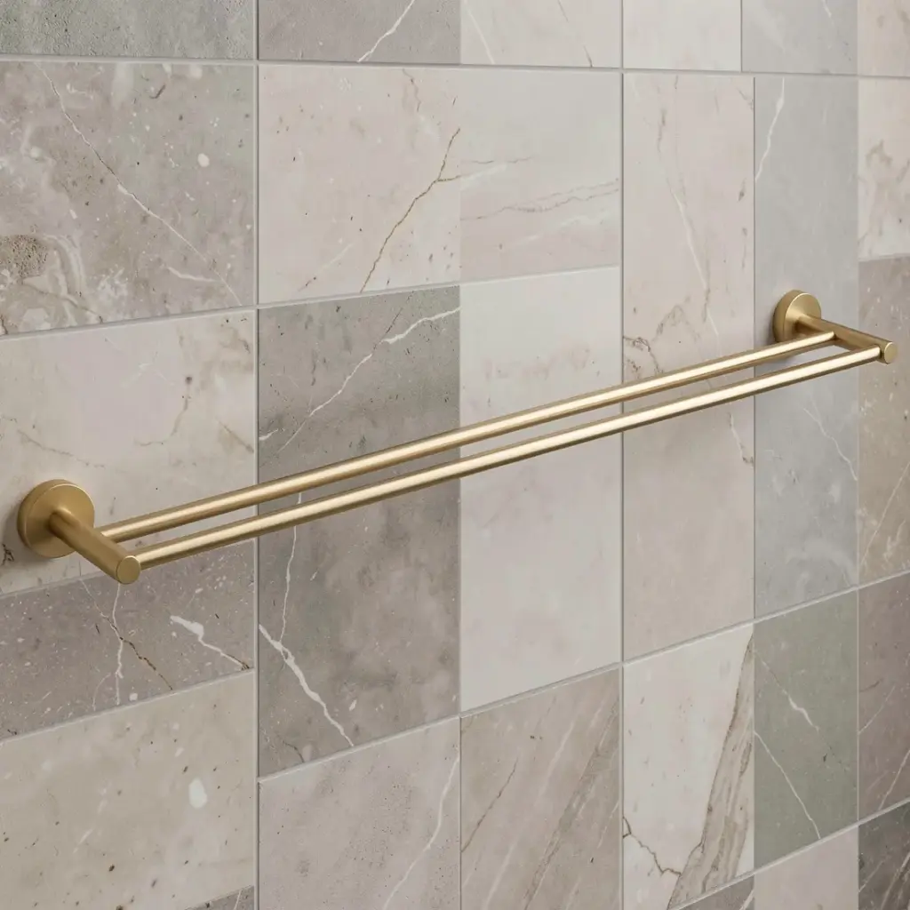 [43639] Otus Round Double Towel Rail 600mm(Brushed Gold)