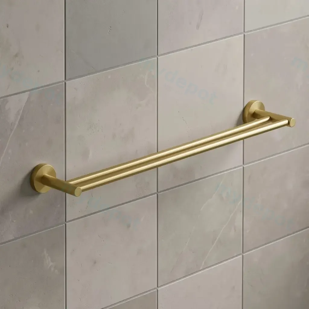 [43644] Otus Round Double Towel Rail 750mm(Brushed Gold)