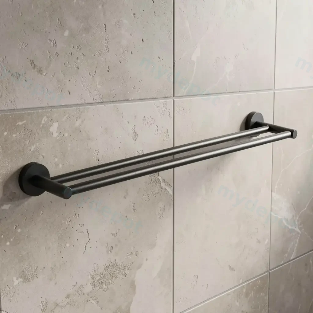 Otus Round Double Towel Rail 750mm(Matt Black)