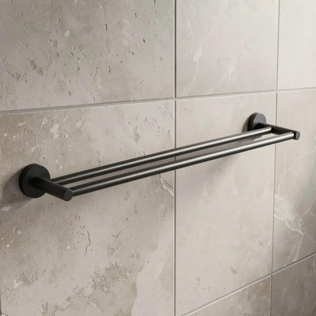 [43643] Otus Round Double Towel Rail 750mm(Matt Black)