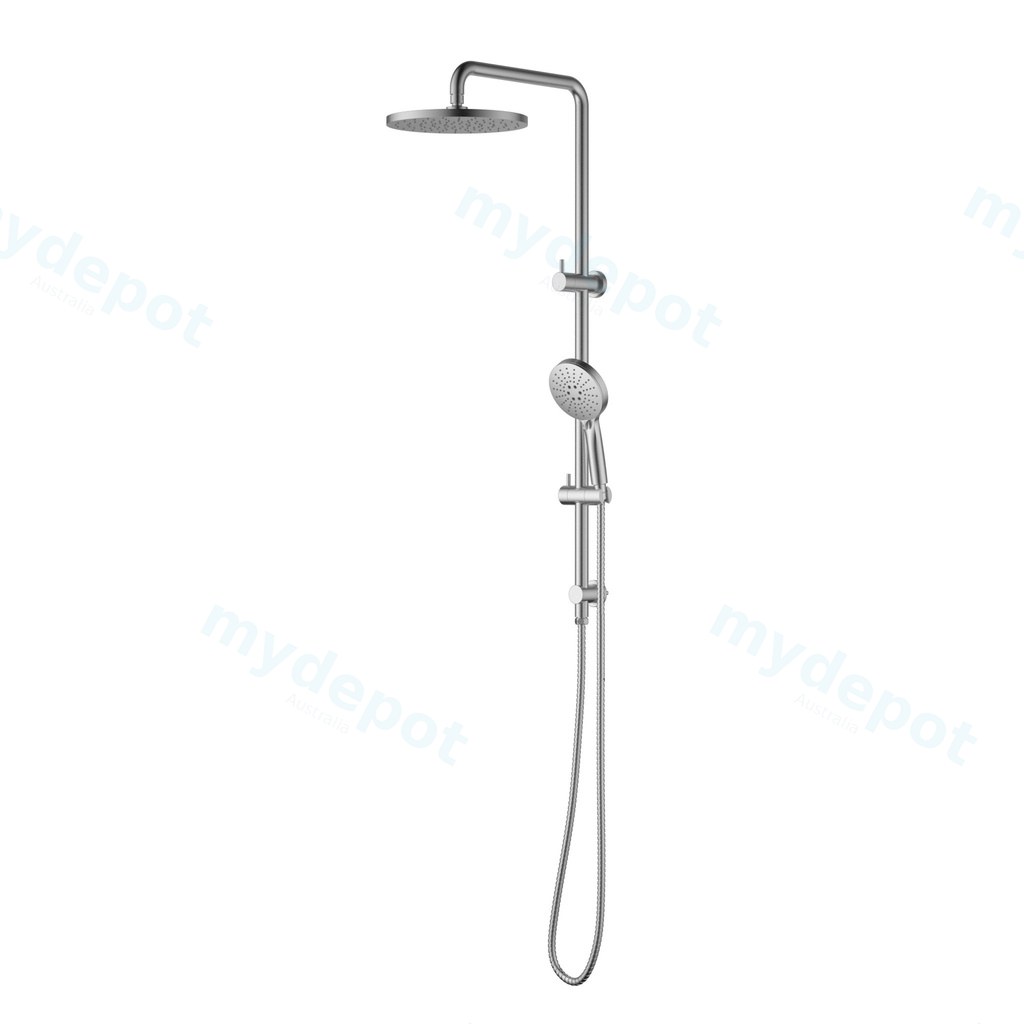 Otus Round Multi-Function Shower Set Brushed Nickel,304SS Stainless Steel Rail, 250mm ABS Shower Head,1.5m PVC Hose