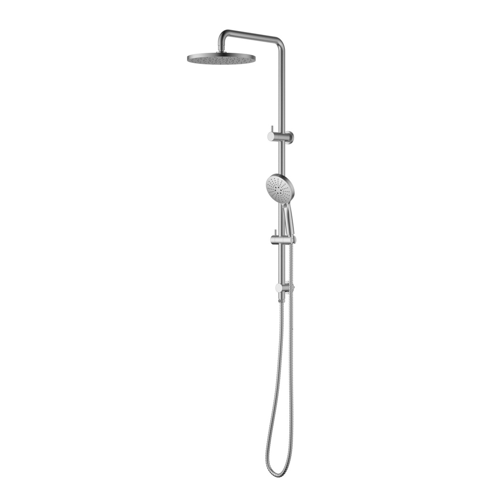 [44692] Otus Round Multi-Function Shower Set Brushed Nickel,304SS Stainless Steel Rail, 250mm ABS Shower Head,1.5m PVC Hose