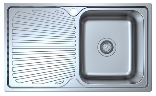 Otus Single Bowl & Single Drainer Sink Abovemount One Tap Hole Right Hand Bowl 800 x 480 x 178mm(304 Stainless Steel)