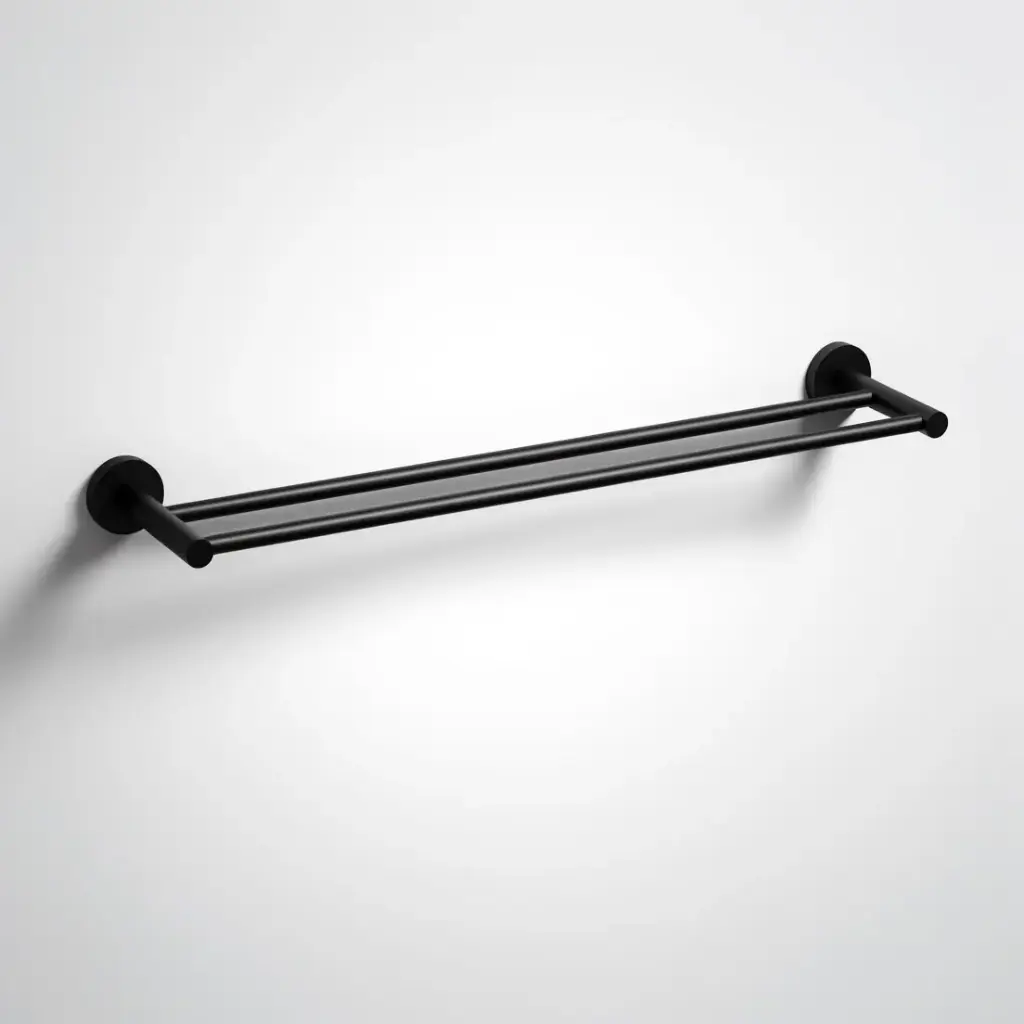 [44494] Otus Slimline Double Towel Rail 600mm Matt Black