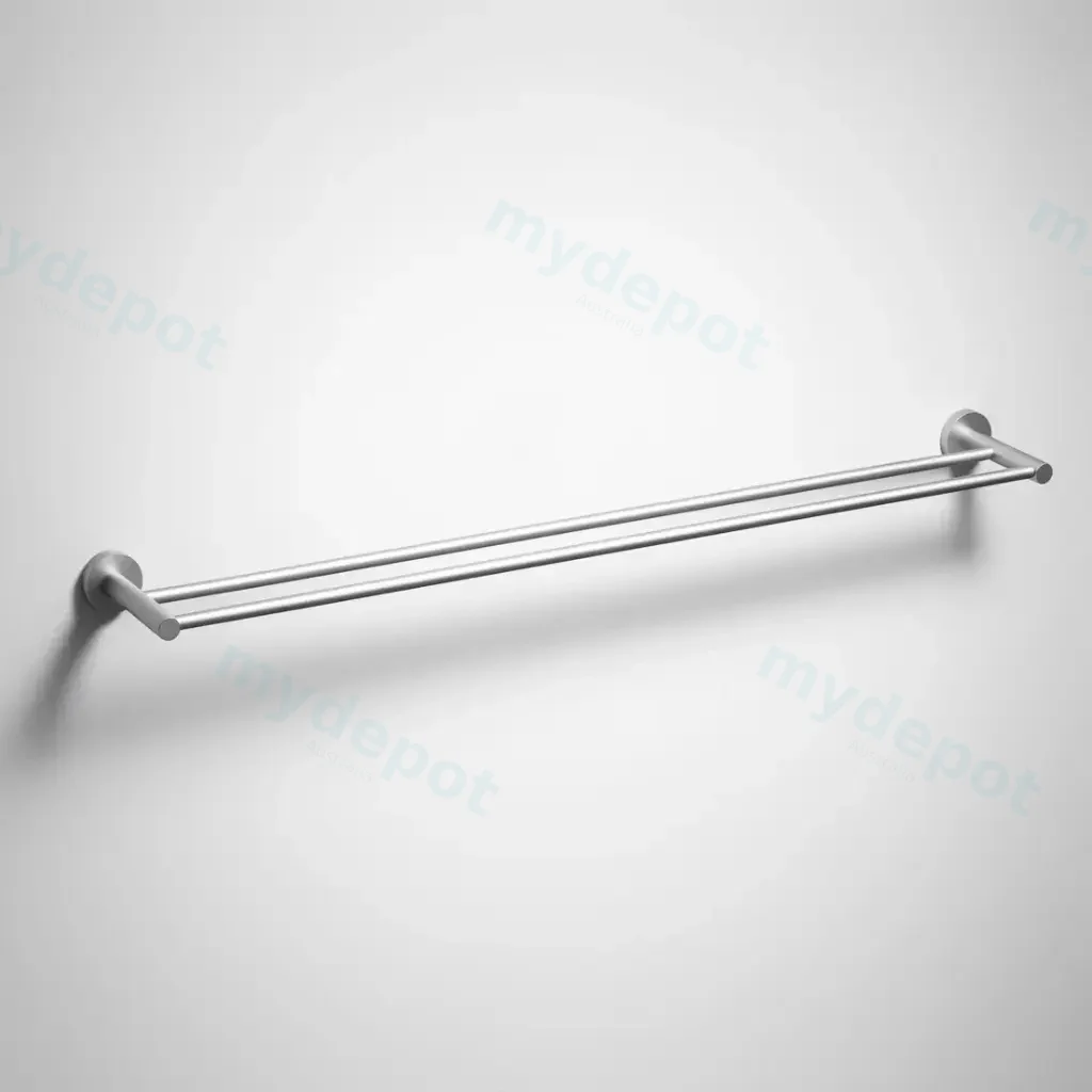 Otus Slimline Double Towel Rail 900mm Brushed Stainless Steel