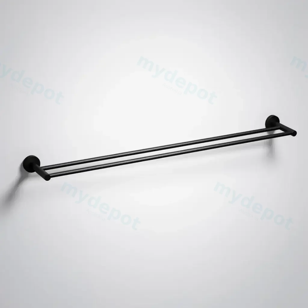 [44504] Otus Slimline Double Towel Rail 900mm Matt Black