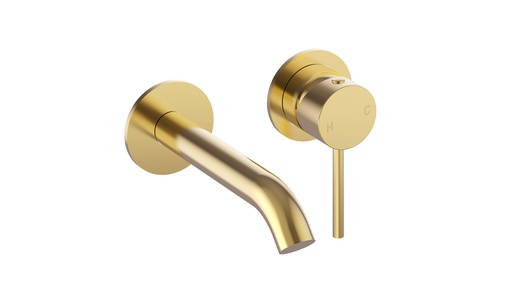 [44363] Otus Slimline SS Wall Basin Mixer Separate Back Plate Trim Kits in Brushed Gold