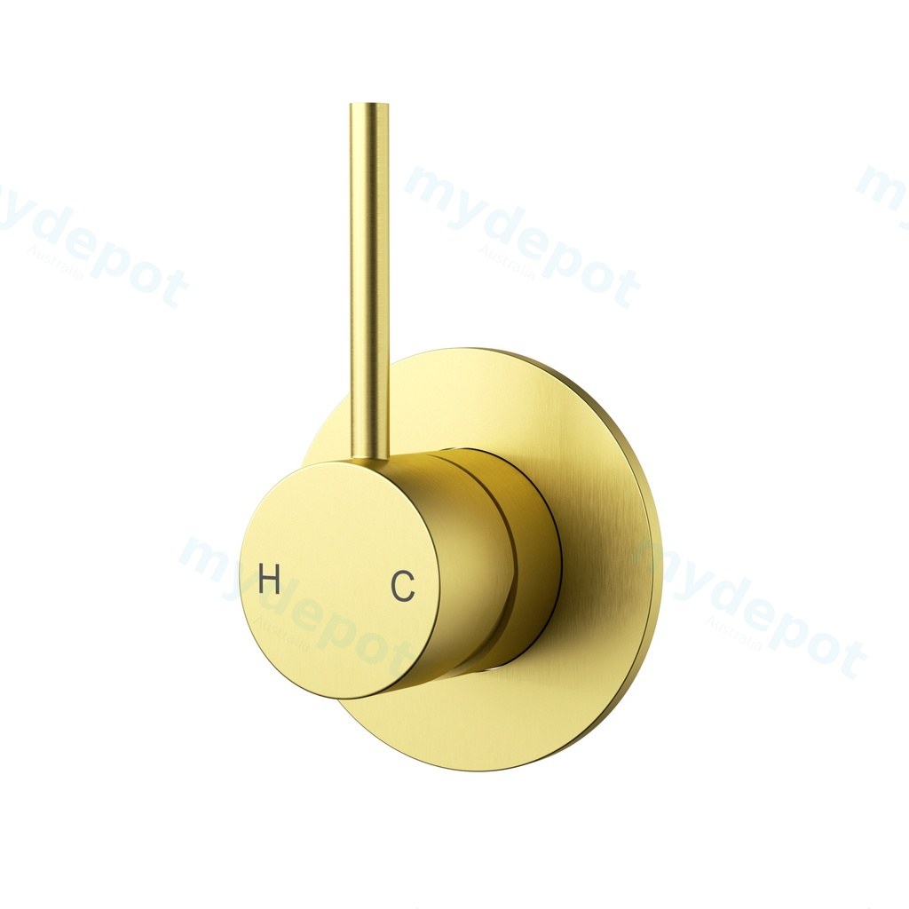 Otus Slimline Wall Basin Mixer Trim Kit Lever Up Brushed Gold