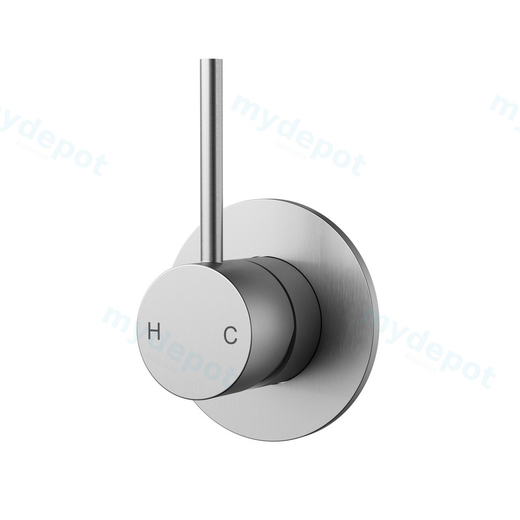 Otus Slimline Wall Basin Mixer Trim Kit Lever Up Brushed Stainless Steel