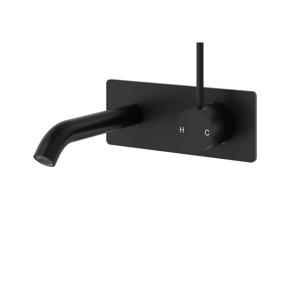[44932] Otus Slimline Wall Basin Mixer Trim Kit Lever Up Matt Black