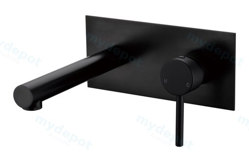 [43811] Otus Wall Basin Mixer Matt Black Lead Free