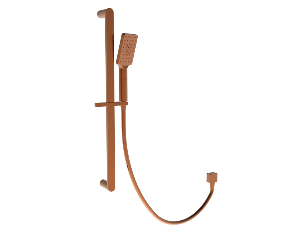 [55043] Oval Brass Brushed Bronze Square Sliding Rail Shower 3 Spray Function Hand Shower Head