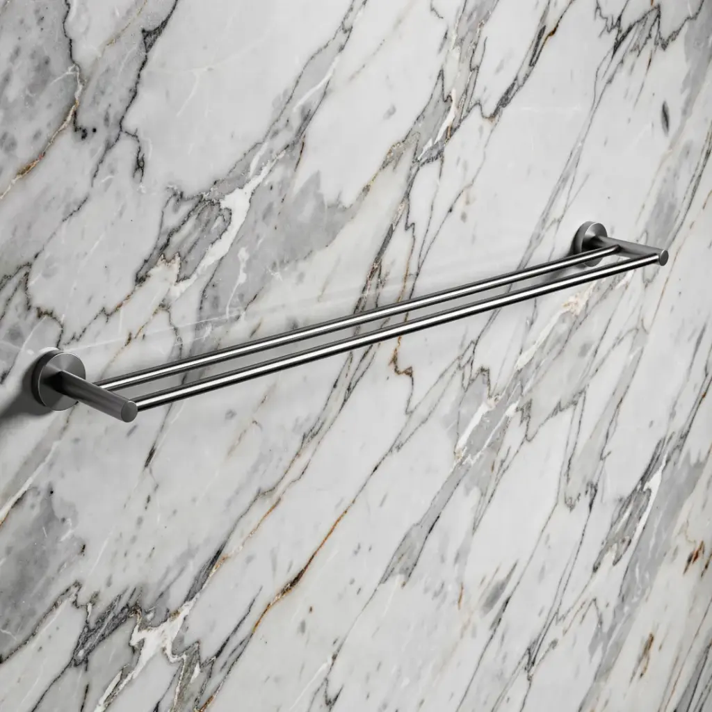 [40832] Pentro Brushed Nickel Double Towel Rail 800mm(Cuttable)