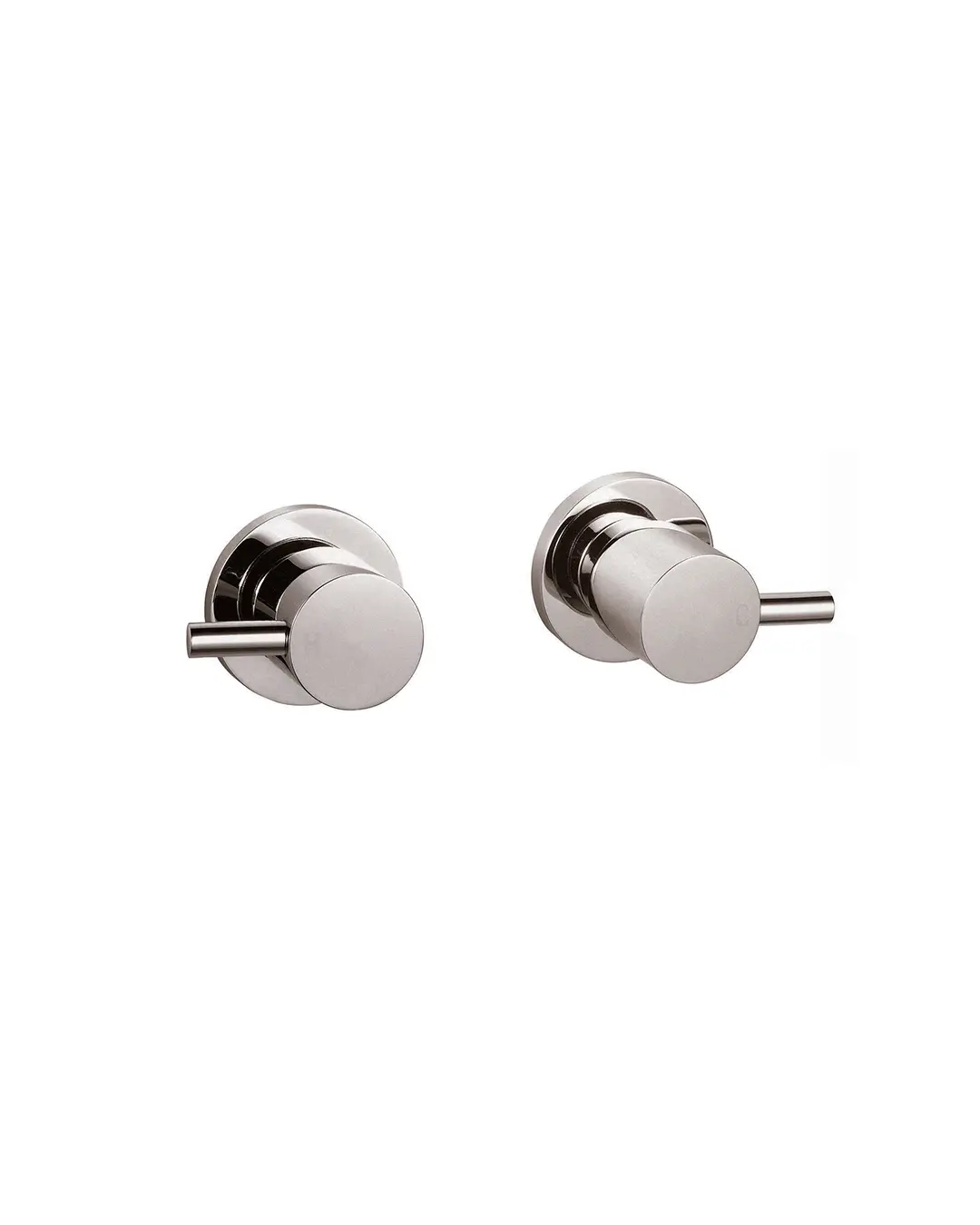 [40818] Pentro Brushed Nickel Round Shower Taps
