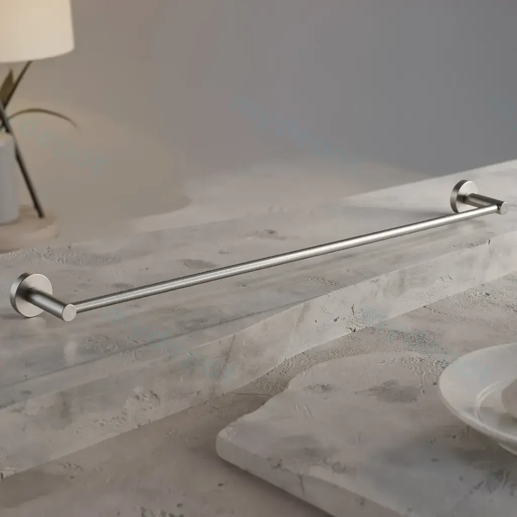Pentro Brushed Nickel Single Towel Rail 790mm(Cuttable)