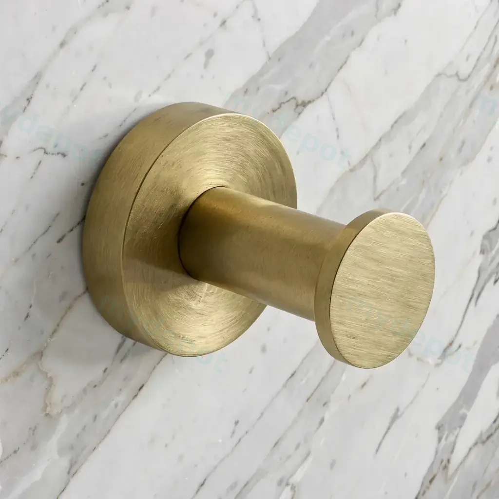 Pentro Brushed Yellow Gold Round Robe Hook