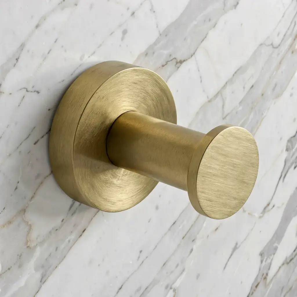 [40804] Pentro Brushed Yellow Gold Round Robe Hook