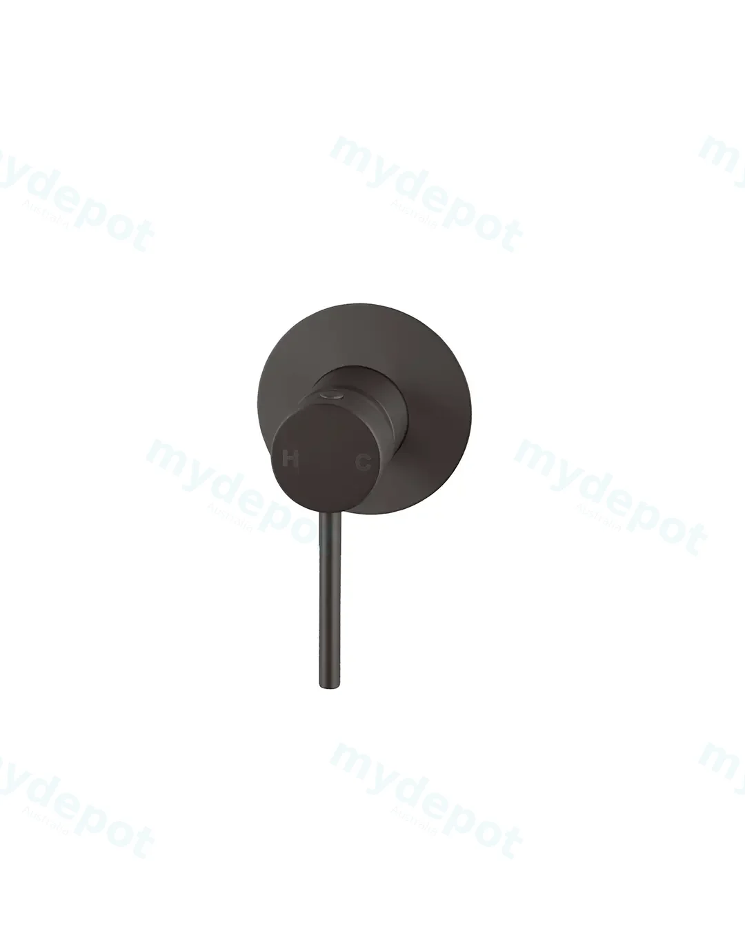 [40845] Pentro Gun Metal Grey Round Shower Mixer Tap with 65mm Cover plate