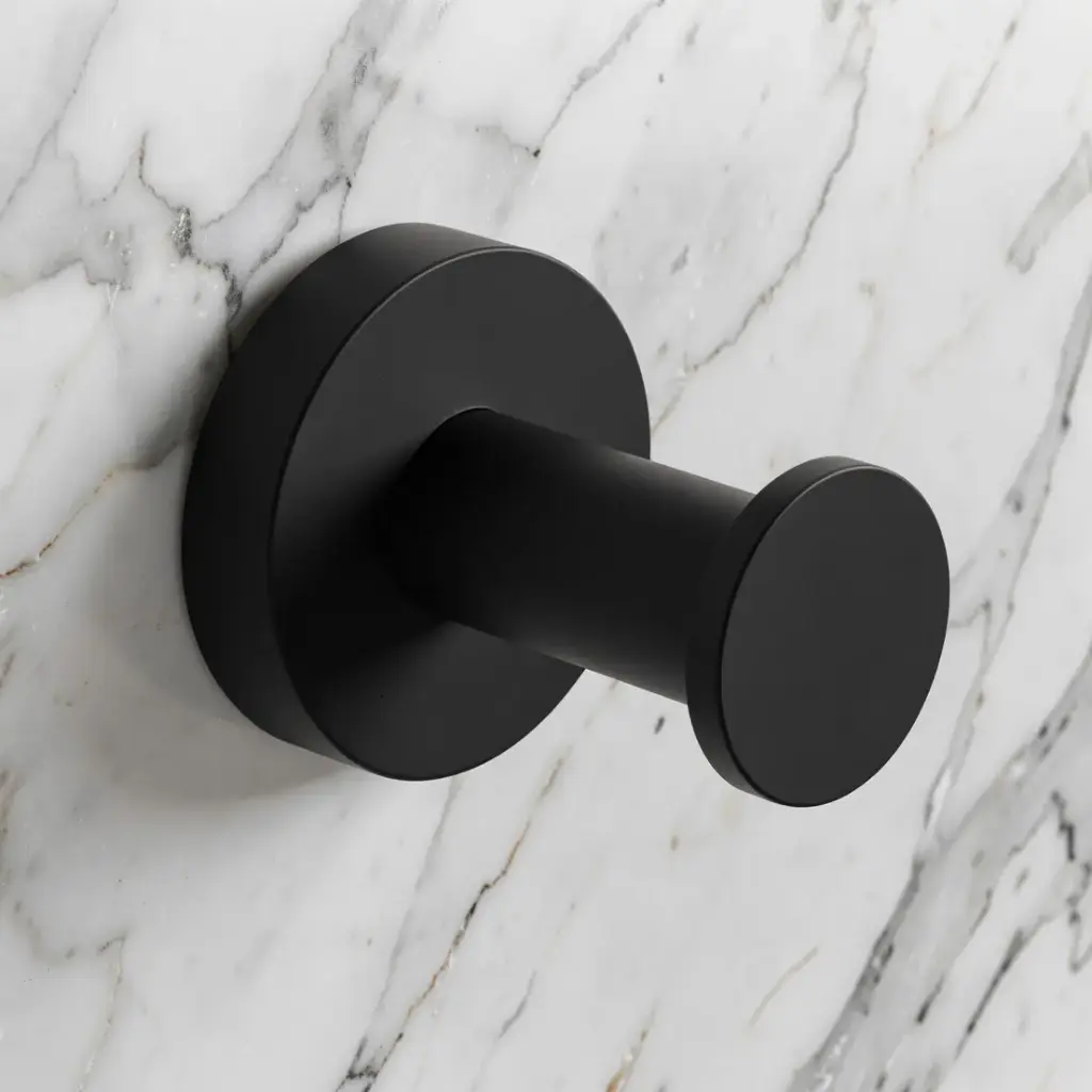 Pentro Matte Black Round Robe Hook