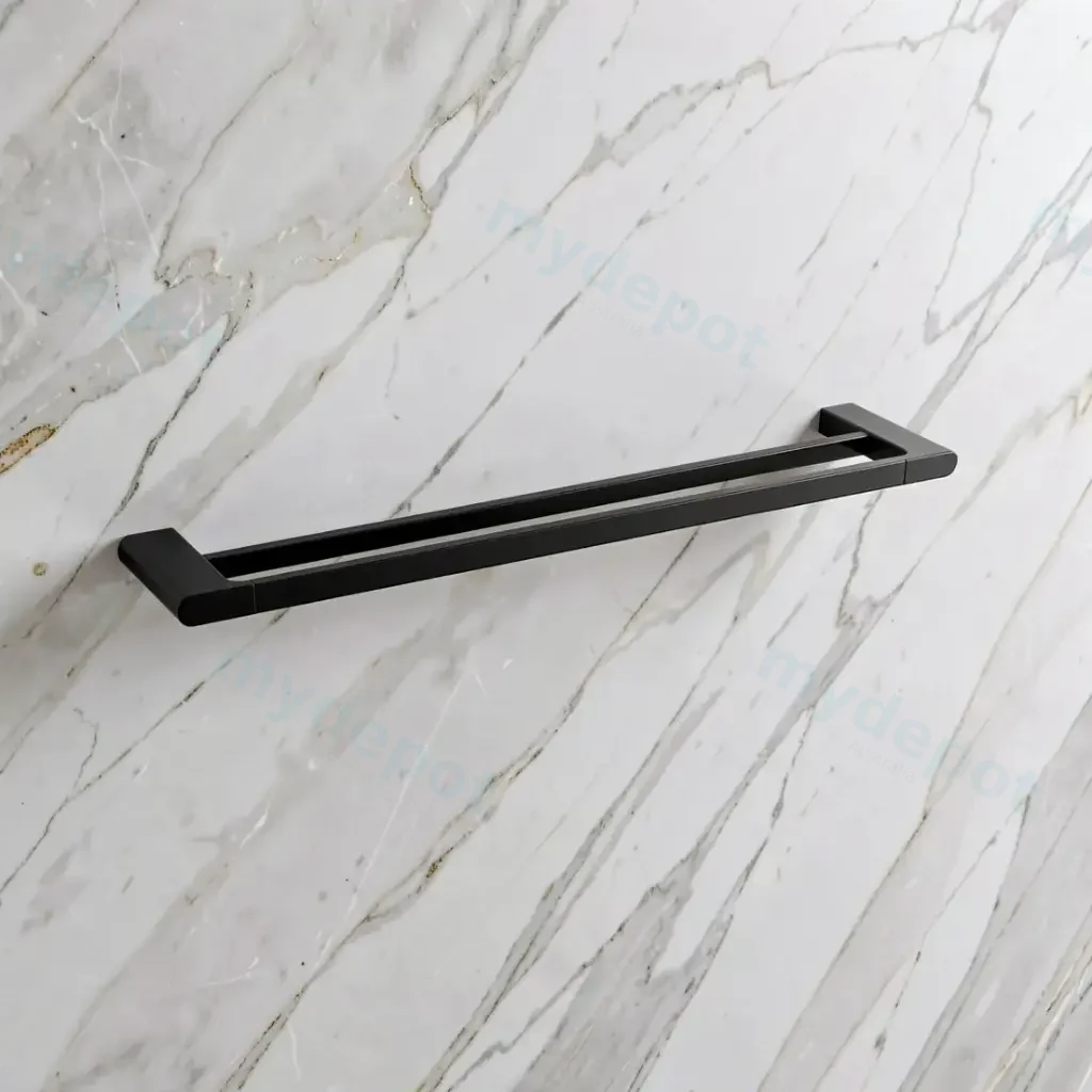 Persano Matte Black Zinc Alloy 800mm Double Towel Rail