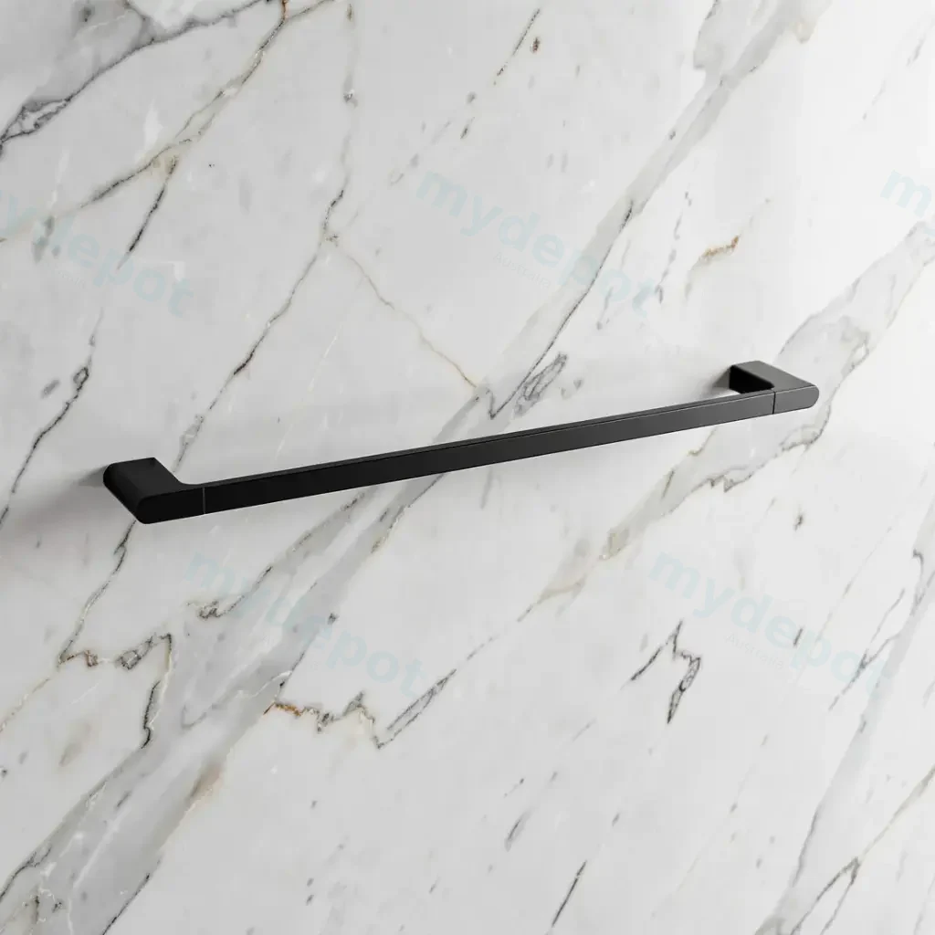[41072] Persano Matte Black Zinc Alloy 800mm Single Towel Rail