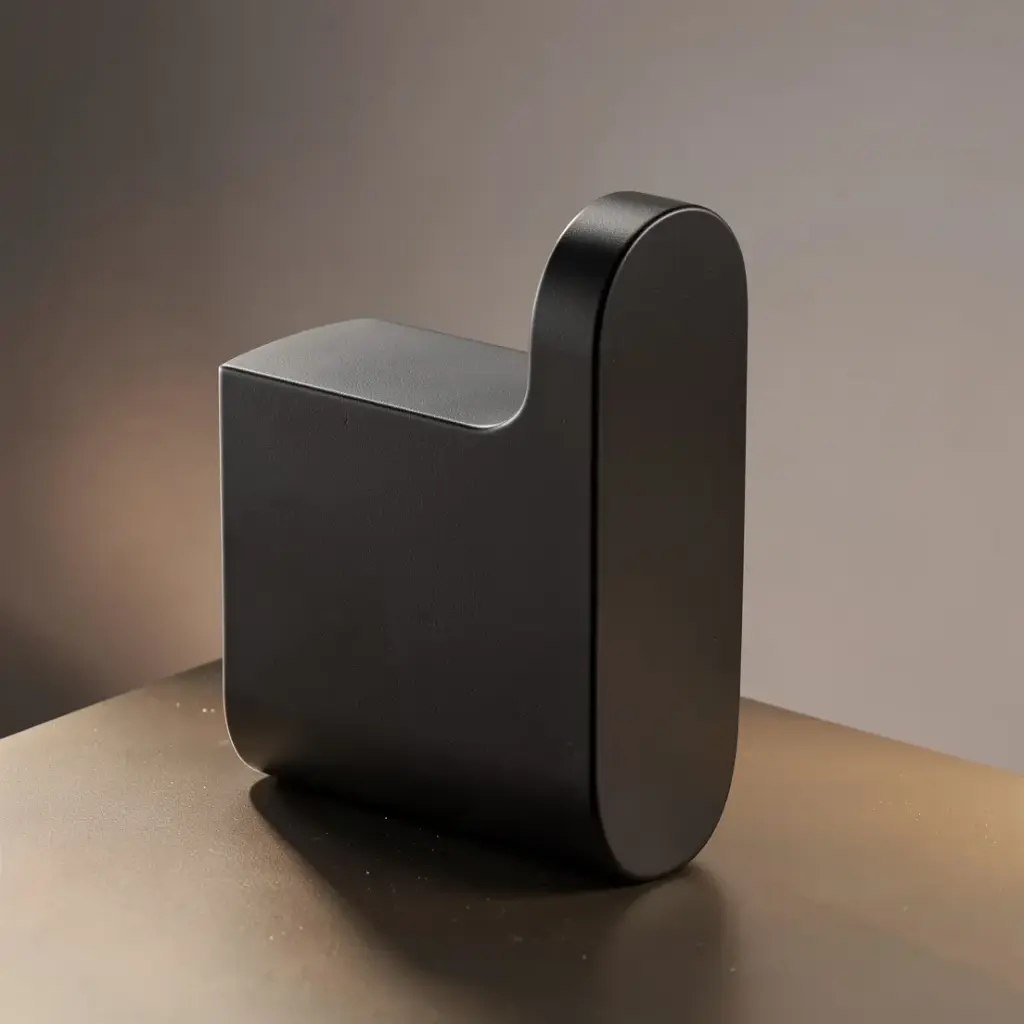 [41077] Persano Matte Black Zinc Alloy Robe Hook