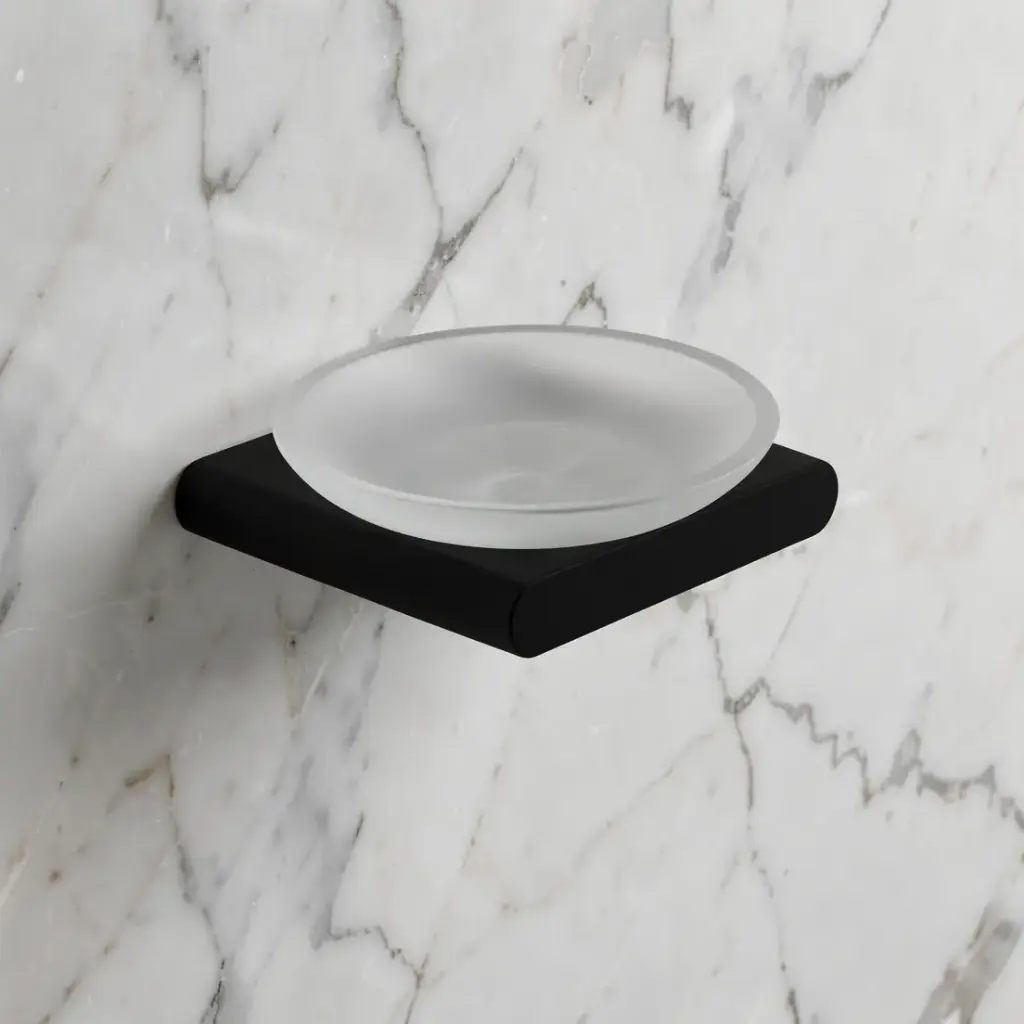 [41076] Persano Matte Black Zinc Alloy Soap Dish