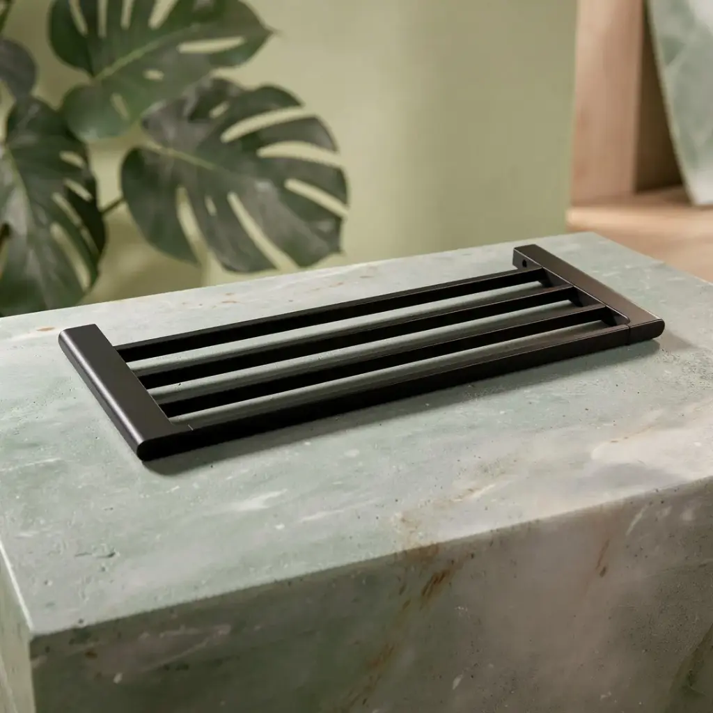 [41078] Persano Matte Black Zinc Alloy Towel Rack 600mm