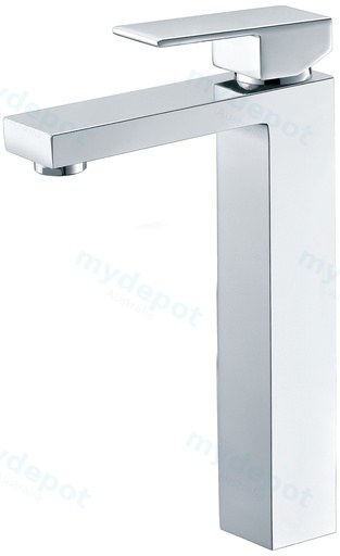 Rosa Rectangle Handle High Rise Basin Mixer Chrome Lead Free