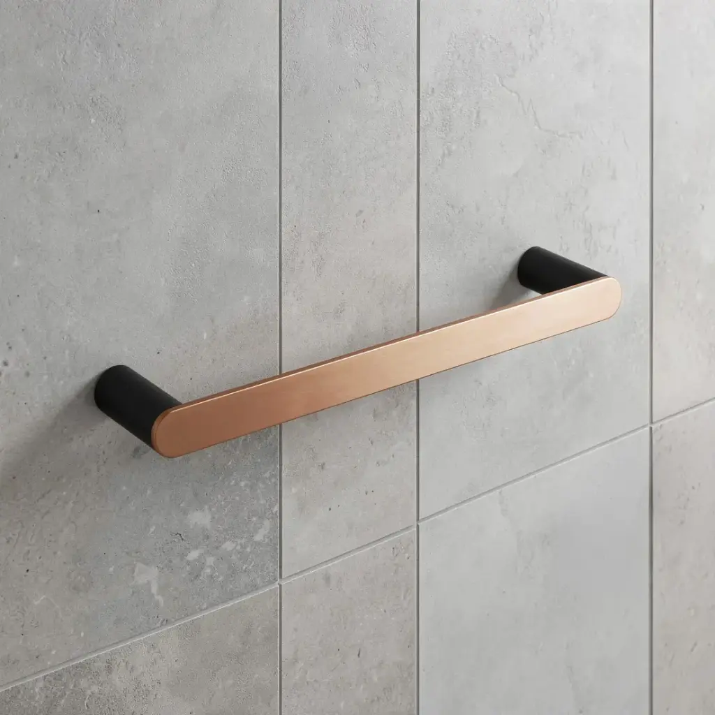 [41364] Round Black & Rose Gold 304 Stainless Steel Towel Ring