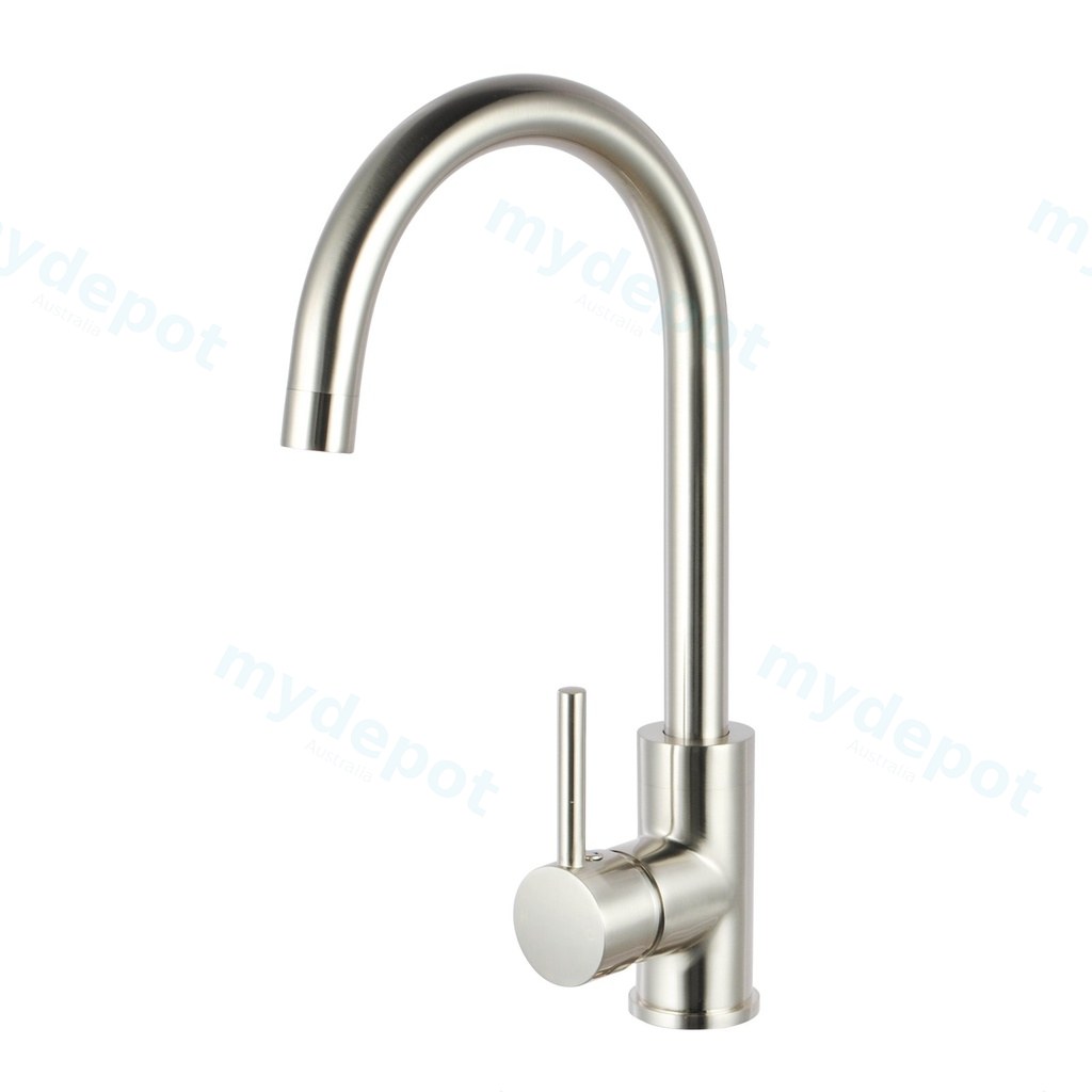[40413] Round Brushed Nickel Kitchen Sink Mixer Tap