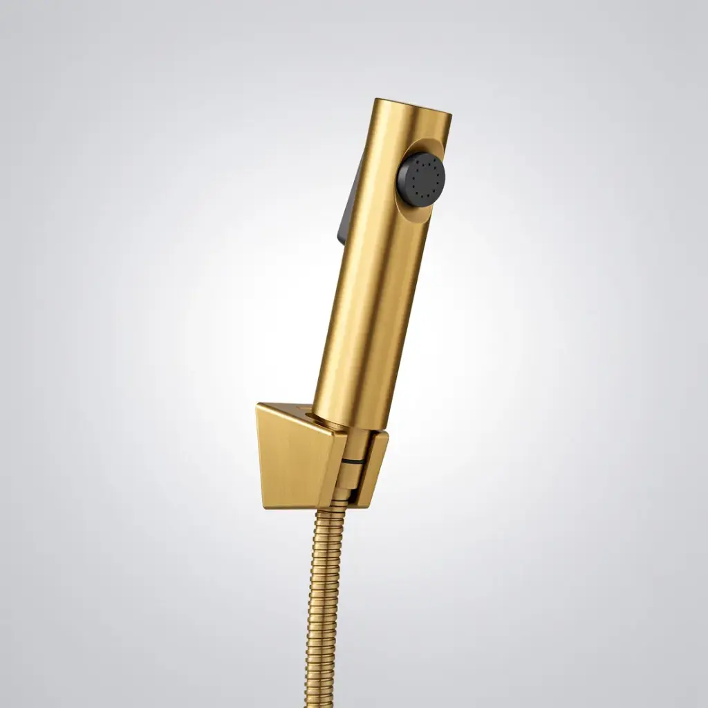 [41480] Round Brushed Yellow Gold ABS Toilet Bidet Spray Kit With Stainless Steel Hose