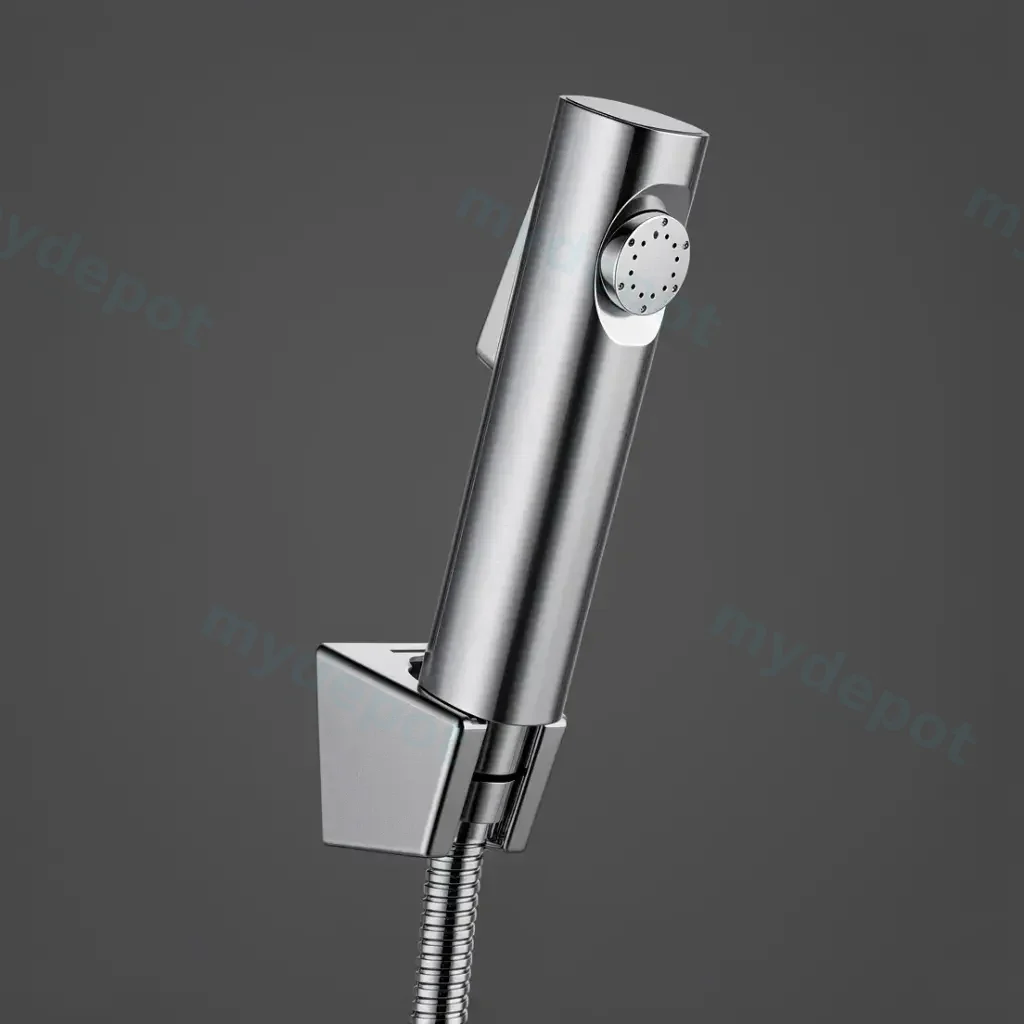 Round Chrome ABS Toilet Bidet Spray Kit With Stainless Steel Hose