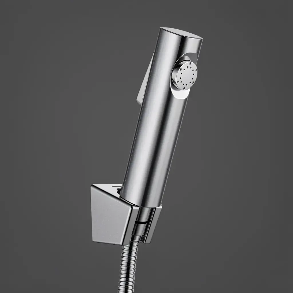 [41478] Round Chrome ABS Toilet Bidet Spray Kit With Stainless Steel Hose