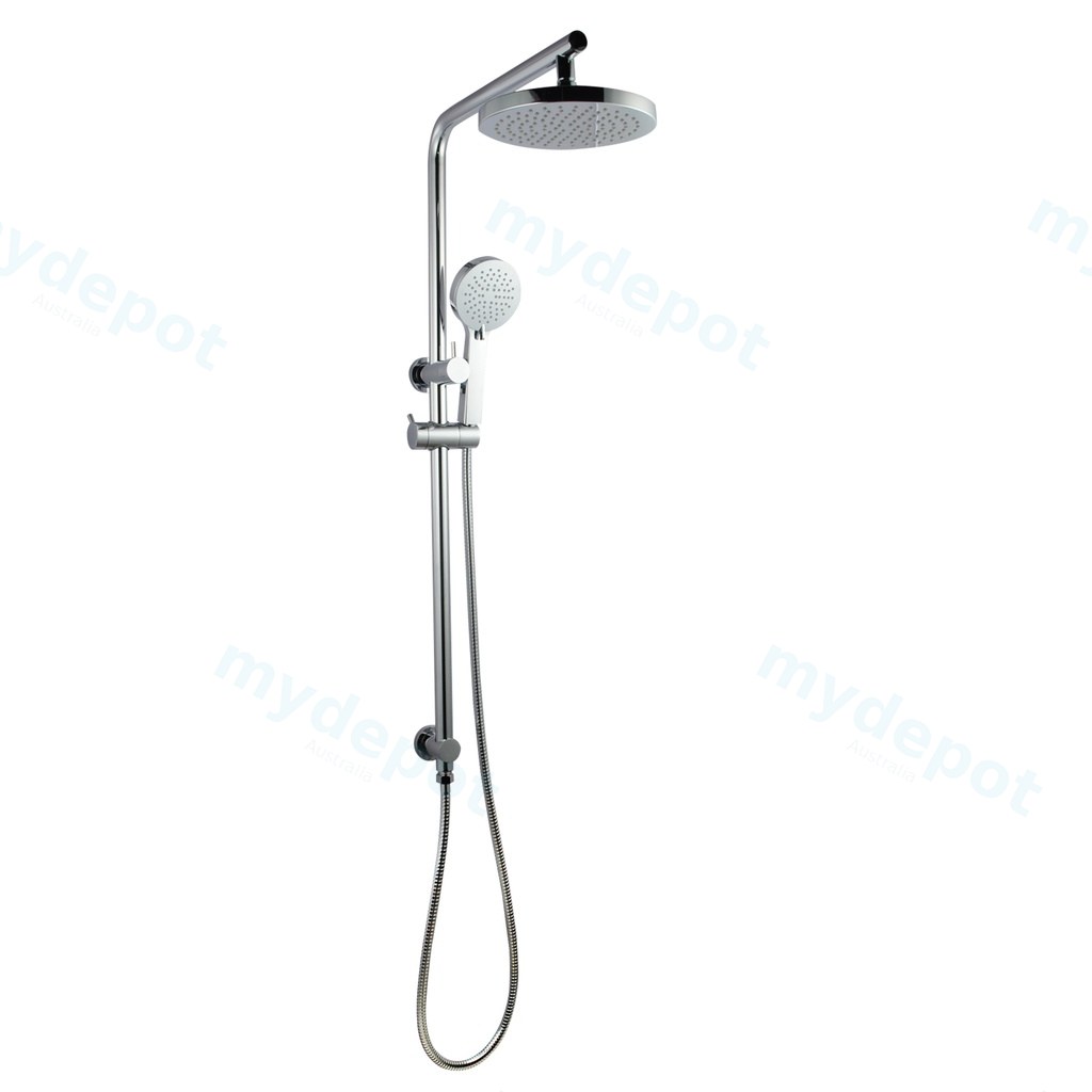 [40340] Round Chrome Shower Station(Right Angle) without Shower Head and Handheld Shower