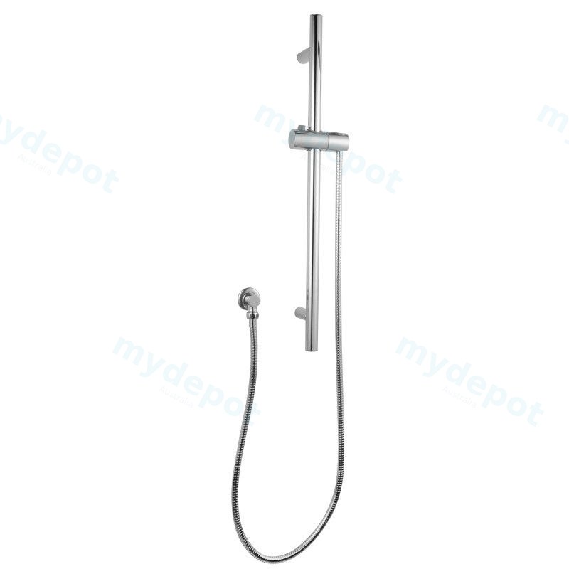 [40279] Round Chrome Stainless Steel Railwithout Handheld Shower,Fixed Wall Connector Set