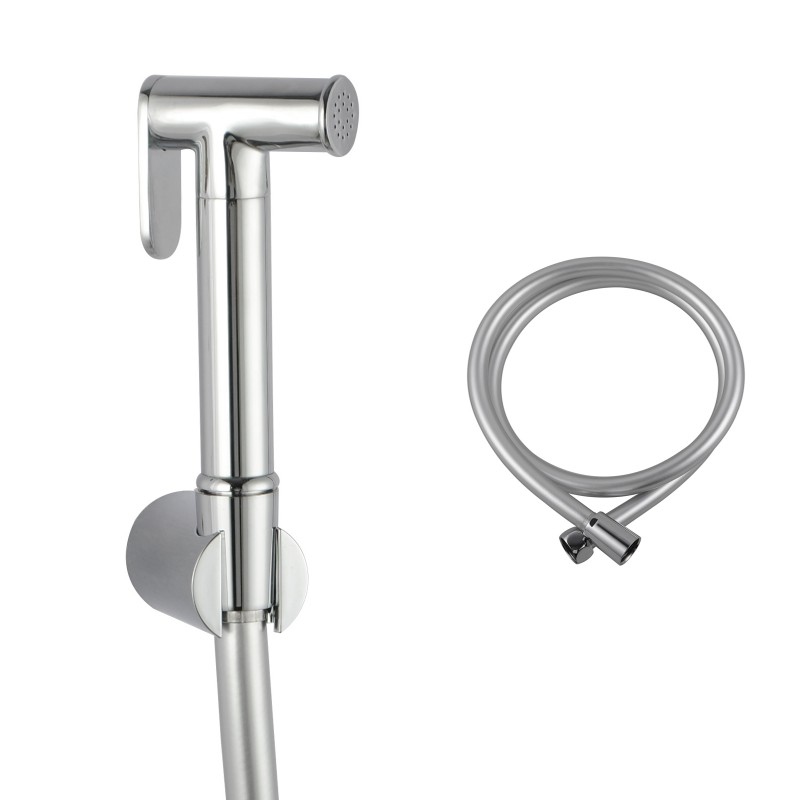 [40431] Round Chrome Toilet Bidet(PVC Hose & ABS Holder)