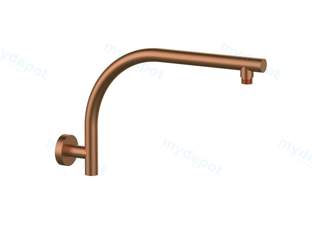 [55119] Round Curved Shower Arm Brushed Bronze