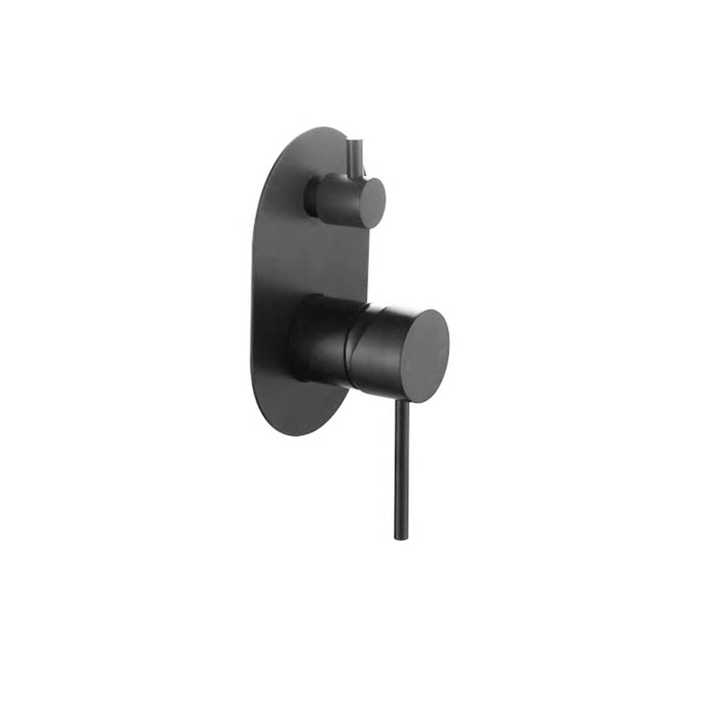 [55224] Round Matte Black Shower Diverter Mixer