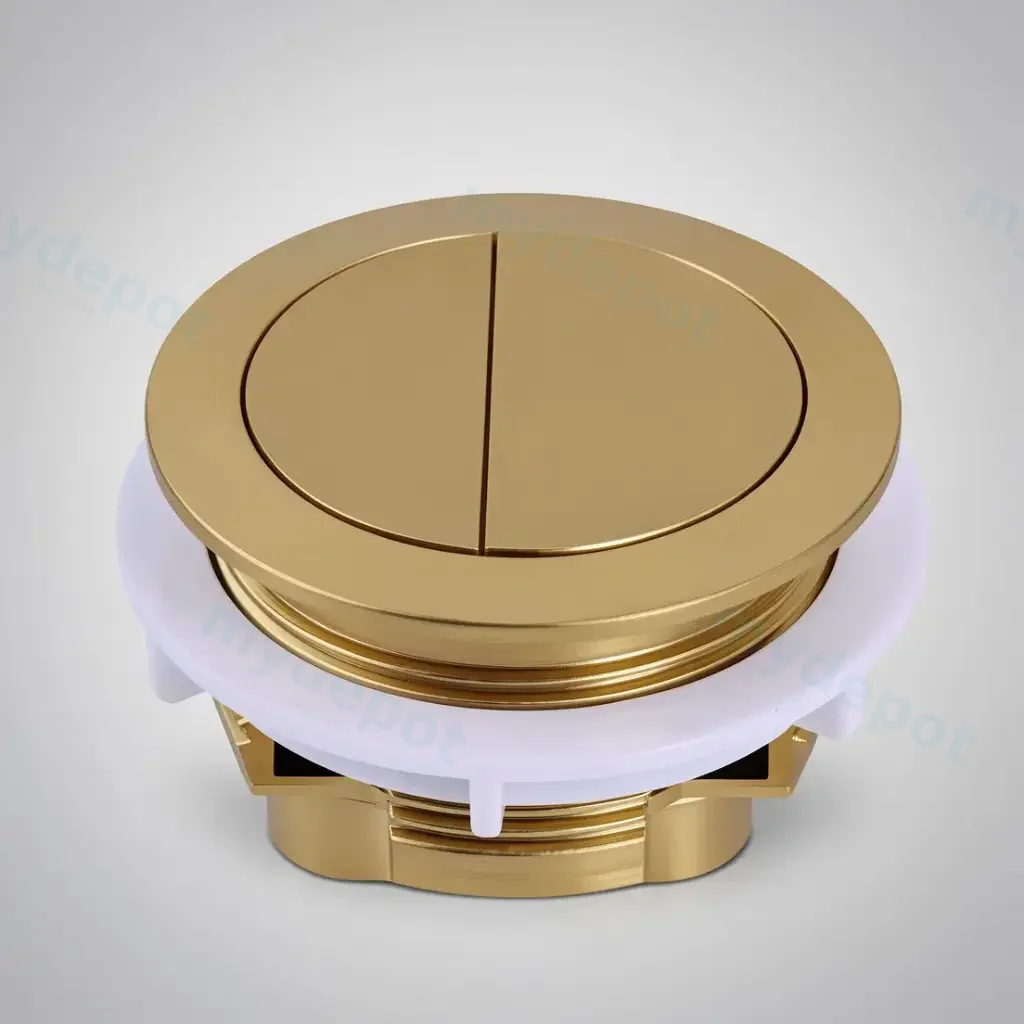 [56280] Round Press Button Brush Yellow Gold