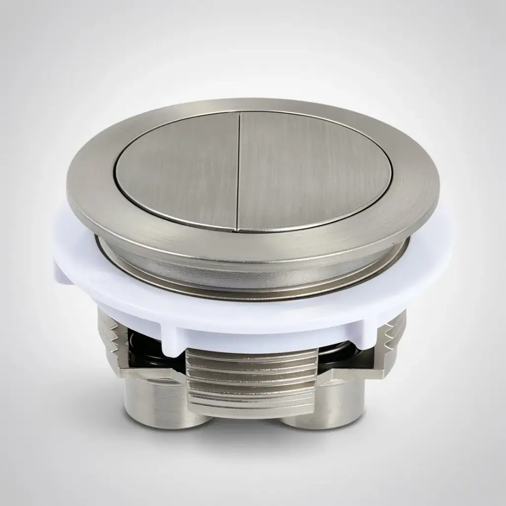 [56281] Round Press Button Brushed Nickel