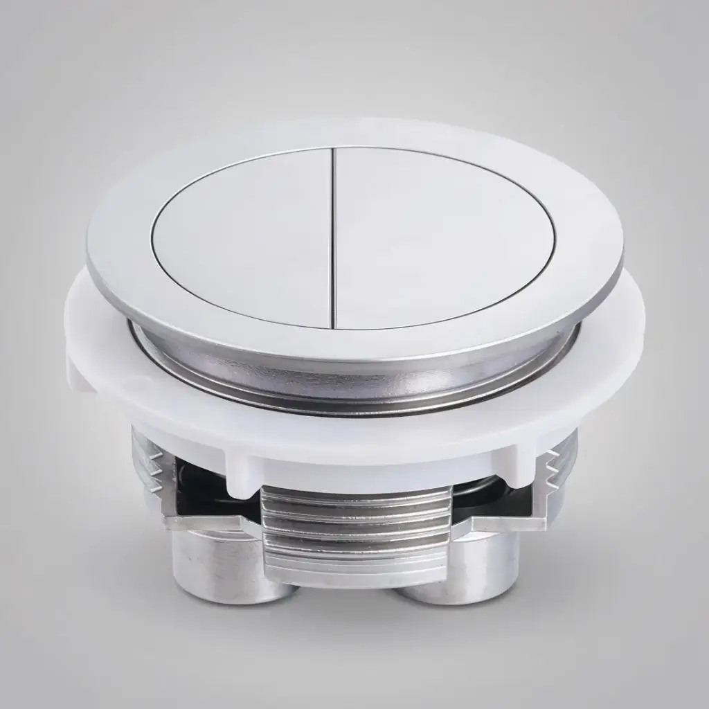 [56278] Round Press Button Chrome