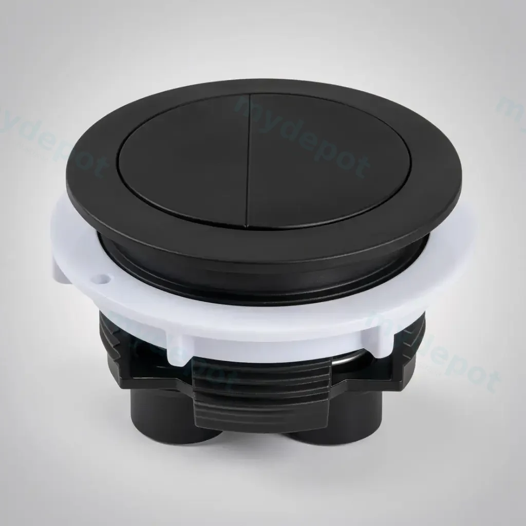[56279] Round Press Button Matte Black