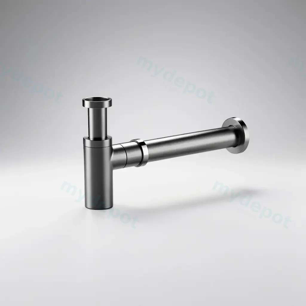 Rund Brass Bottle Trap Brushed Gun Metal