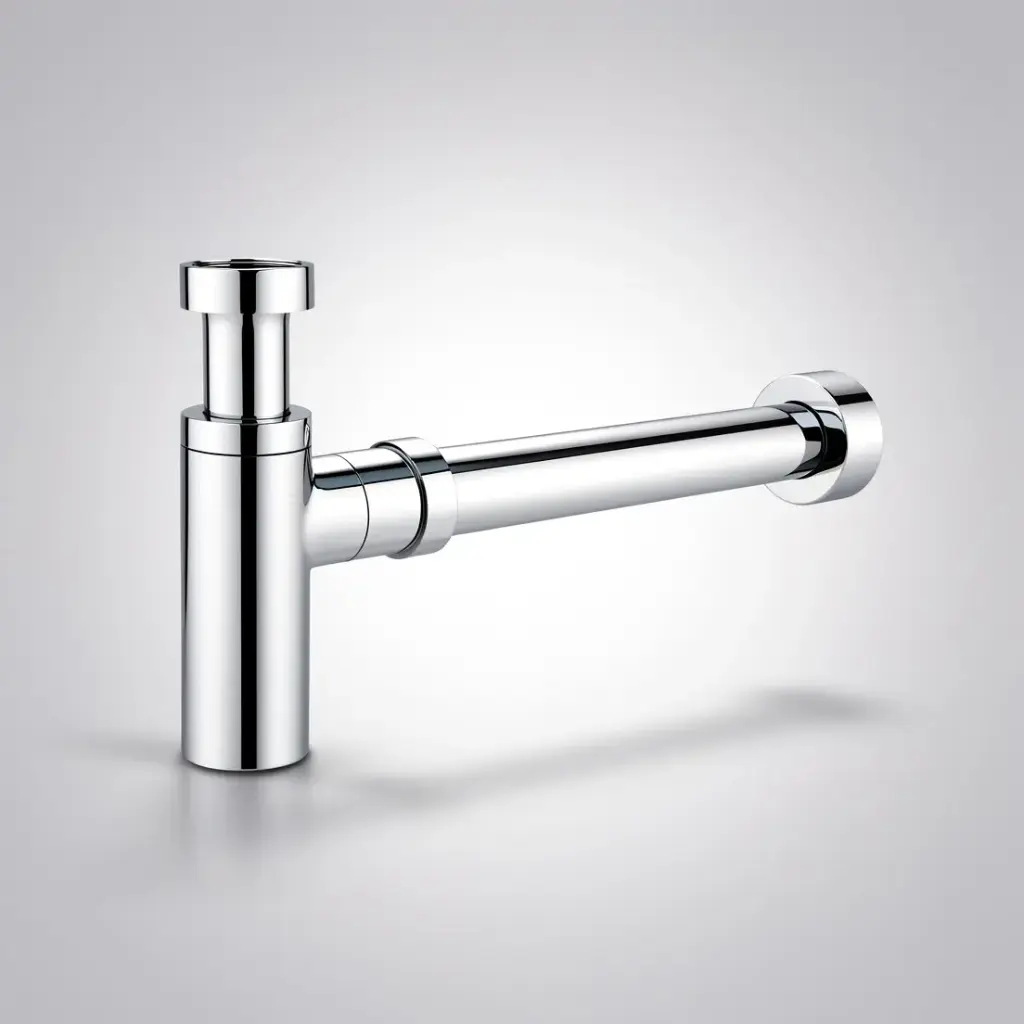 Rund Brass Bottle Trap Chrome