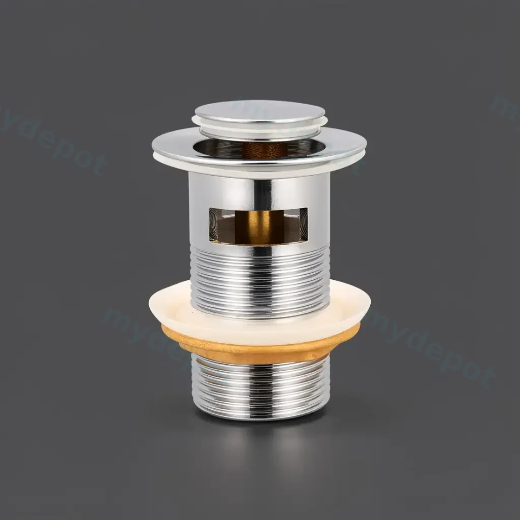 Rund Chrome 32mm Brass Pop-Up Waste With Overflow