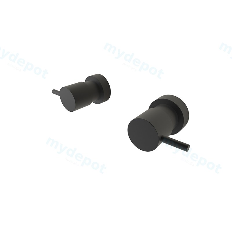 Rund Premium Dr Brass Wall Top Assembly-Quarter Turn Matte Black