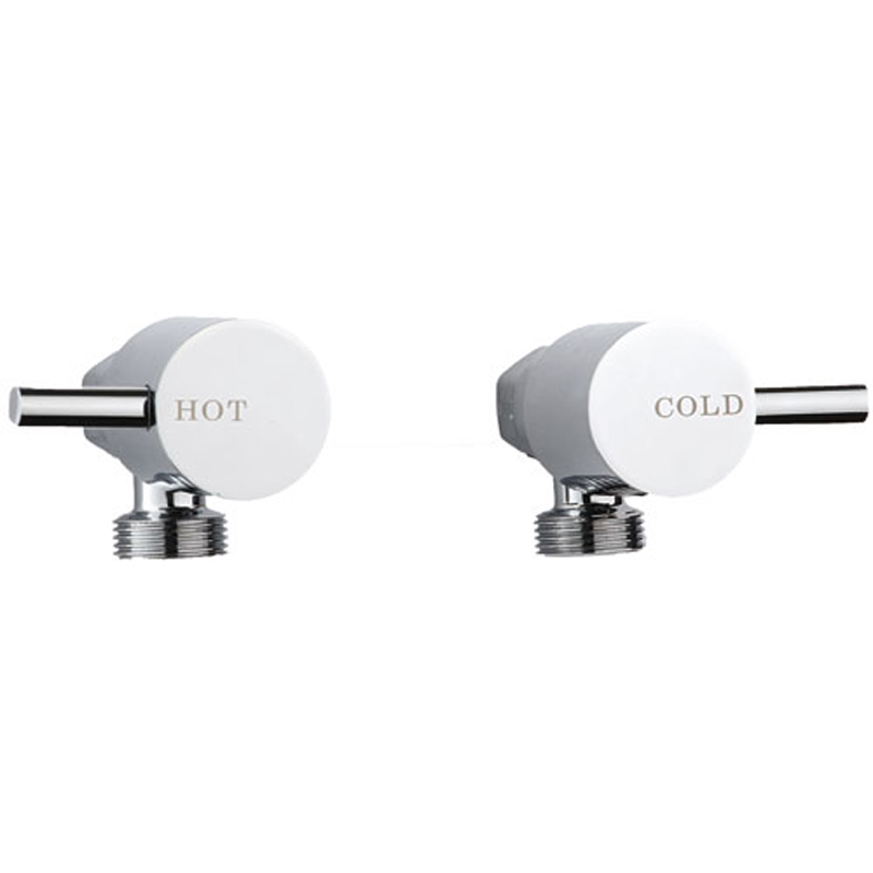 [55381] Rund Premium Dr Brass Washing Matchine Set- Quarter Turn Chrome