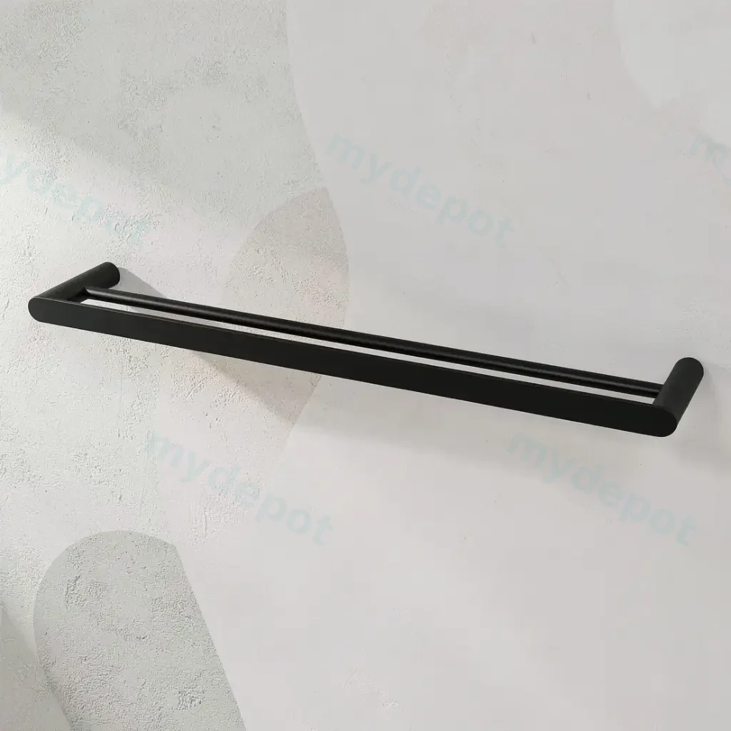 Rushy Black Double Towel Rail 600mm